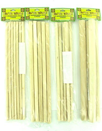 assorted wood dowel sticks -assorted sizes - Pack of 24