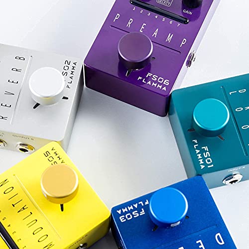 Flamma Fs03 Delay Effects Pedal With 5 Pcs Metal Guitar Pedal Footswitch Toppers Ons-Step Installation #TOP5
