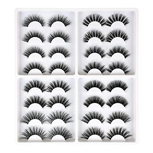 False Eyelashes 3D Natural Lashes Pack Wispy Soft Volume Fake Lashes Pack 8 Variety Styles