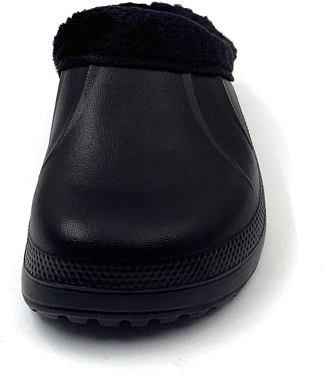 Amoji Fur Lined Clogs Fleece Garden Slippers House Home Winter Clogs Shoes