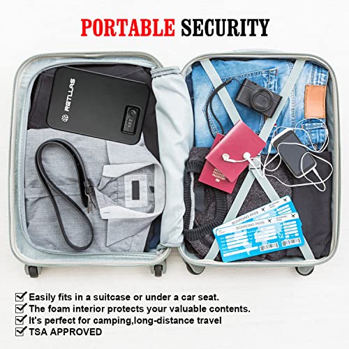 Retllas Small Safe For Handguns And Valuables, Car Gun Security Lock Box For Pistols With Combination Lock, Portable Safe For Travel Home Office Vehicle (X-Large-Black-Combination Lock) #TOP6