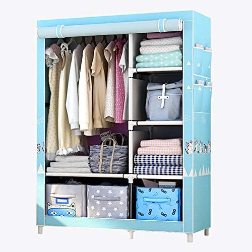 Oxford Cloth Wardrobe Layer Cabinet Steel Frame Assembly Closet Economy