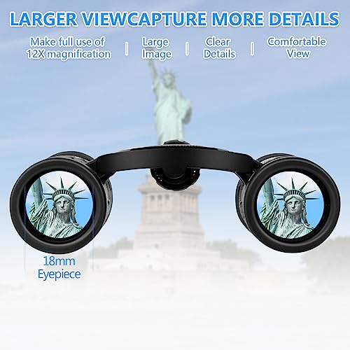 Mini Doppelfernrohr Fernglas 10x22 Kleines Faltbares Fernglas Kompakt Wasserdicht Feldstecher für...