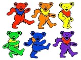 Grateful Dead – 5 Jerry Bears On Clear Background  – 9.5' X 2.5' Sticker / Decal