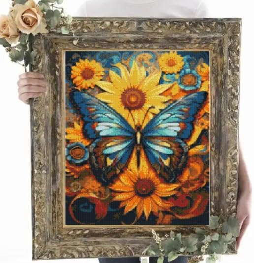 Miniatura 9 de Kits de punto de cruz estampados para manualidades, huevos de conejo de Pascua para principiantes, fácil de 11 quilates, bordado de punto de cruz,