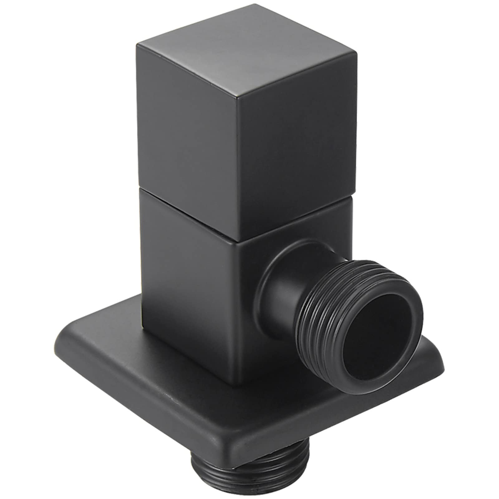 Vanne d'angle d'arrêt noire 1/2 pouce murale en laiton carré pour raccordement eau