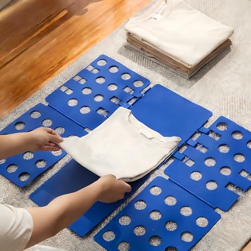 Heanvmyss Faltbrett für Kleidung,Wäsche Faltbrett für Kinder ,T-Shirt Faltbrett,Zusammenleghilfe,Hemdenfaltbrett Kunststoff,T-Shirt Organizer(Blau)