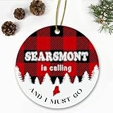 Searsmont, ME Christmas Ornaments Searsmont is Calling and I Must Go Searsmont Maine Traveling Souvenir Ornament Hometown Keepsake 3" White