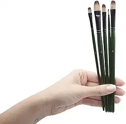 Kit de 5 Pincéis Lavados Ovalados - Red Collection