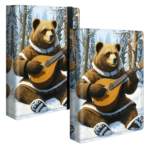 Image of Wedding Albums 4x6 120 Pockets Photos with Strong Elastic Band, Small Mini Albums Sheet Protector Folder for Photos, Album for Family Anniversary Women Men Baby Vacation Gift, Guitar Bear