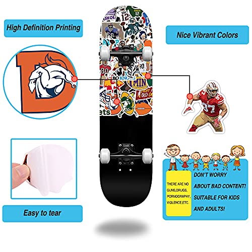 50pcs Football Stickers Vinyl Waterproof Stickers for Kids Teens Boys Adults, Sport Rugby Decals for Laptop Water Bottles Hydro Flasks Phone Guitar Skateboard Computer - Thumbnail 3