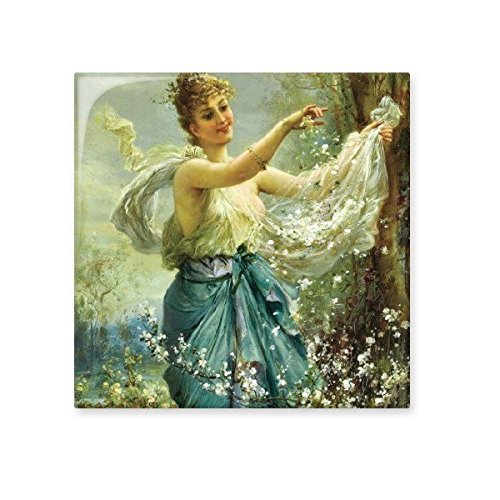 Illustration fille fleur en céramique pour illuminer votre mur de salle de séjour