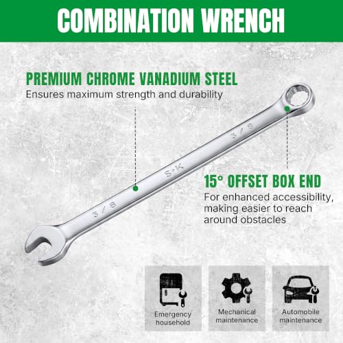 Image of SK 3 /8 inch Combination Wrench, SAE, Premium CR-V Steel
