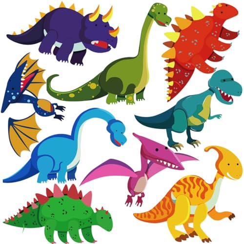 Image of DEKOSH Dinosaur Wall Decals for Nursery Decor | Jurassic World T-rex Colorful Peel & Stick Prehistoric Kids Wall Stickers for Baby Bedroom, Playroom Murals