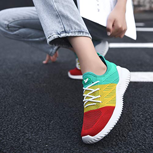 Womens Memory Foam Walking Shoes Lightweight Fashion Sports Gym Jogging Slip on Tennis Running Sneakers Multicolor 7.5 B(M) US