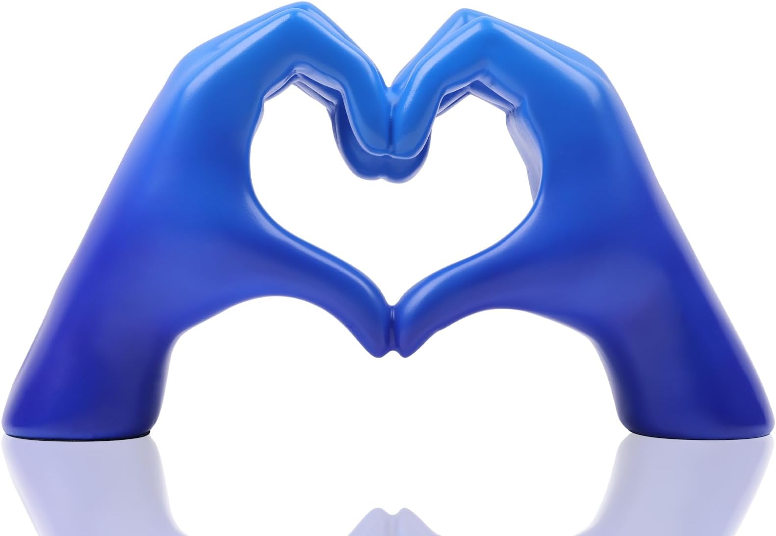 DOVDOV Navy Blue Gesture Home Decor Sculpture, Finger Heart Decoration, Resin Love Finger Statue, Gadget Decorations for Home Decor Statues, on Shelves, Weddings, Living Room TV cabinets