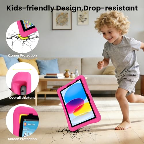 Étui pour enfants pour iPad idéal pour les devoirs et trajets en rose - 3