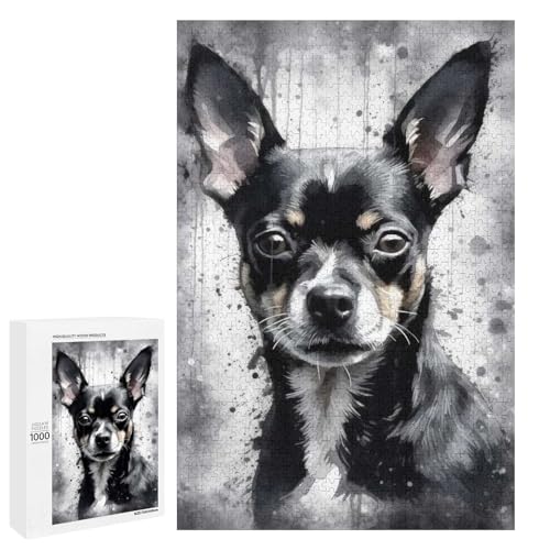 Puzzle 1000 PCS pour adultes charmant chihuahua jouet salon