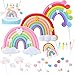 Mengger 20Pcs Decorazione per Torta Palloncino Arcobaleno compleanno Cake Topper Nuvola torta bimbo Cupcake Toppers Per Ragazzo Ragazza Compleanno Del Capretto