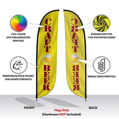 Lookourway Feather Flag - 12Ft Tall Advertising Flag Banner For Business And Events Promotion - Flag Only - Bar And Restaurant Themed - Craft Beer (10M1200128) #TOP1