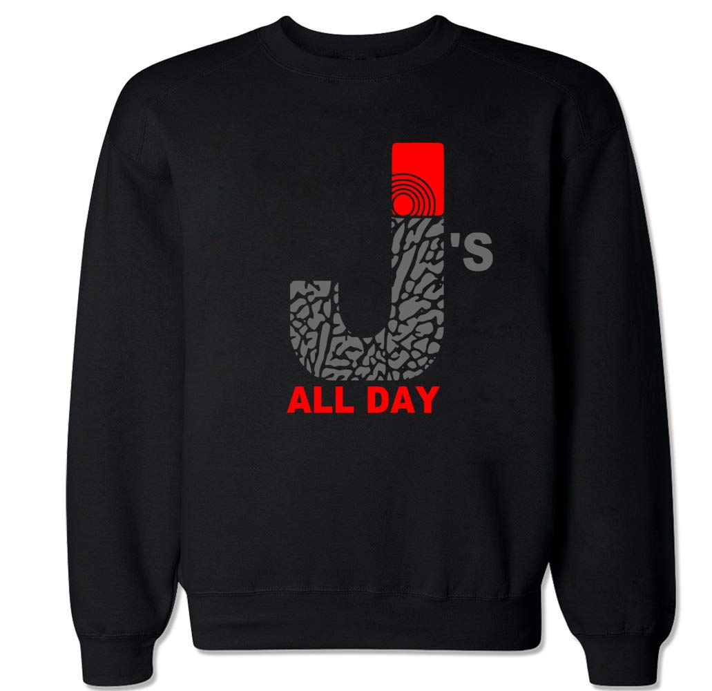 FTD ApparelMen's Retro 3 Mary j Smoke Shoes Crew Neck Sweater