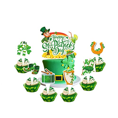 25Pcs St. Patrick's Day Cupcake Topper Picks Boy Girl Children Party Decoration St. Patrick's Day Party Favors Kid's Birthday Party Cake Decoration Supplies #TOP5