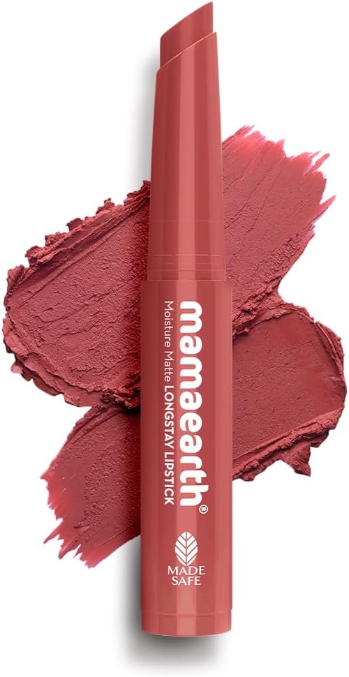 Mamaearth Moisture Matte Longstay Mini Lipstick with Avocado Oil & Vitamin E for 12 Hour Long Stay-01 Carnation Nude - 0.7 g
