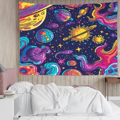 Tapisserie murale corps célestes tissu 3D pour cacher un mur blanc - 5