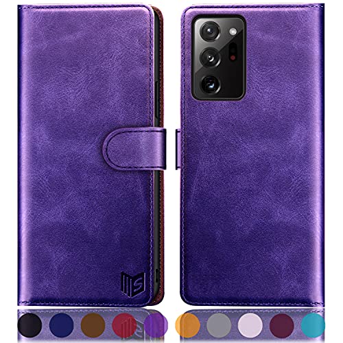 Étui Samsung Note 20 Ultra SUANPOT en cuir violet haute finition