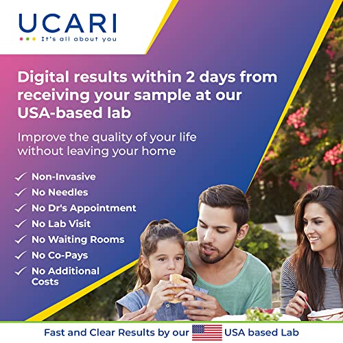 Ucari Intolerance & Food Sensitivity Test Kit For Adults & Kids | 1500+ Food, Environmental, & Skin Intolerance Test Kit | 4 Tests In 1 | Non-Invasive Bioresonance Home Testing Kits, Fast Results #TOP1