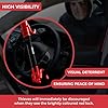 GADLANE Twin Bar Steering Wheel Lock - High Visibility Anti-Theft Device, Car Steering Lock, Strong Car Security for Cars, Van & Caravan with 2 Keys (Red) #5