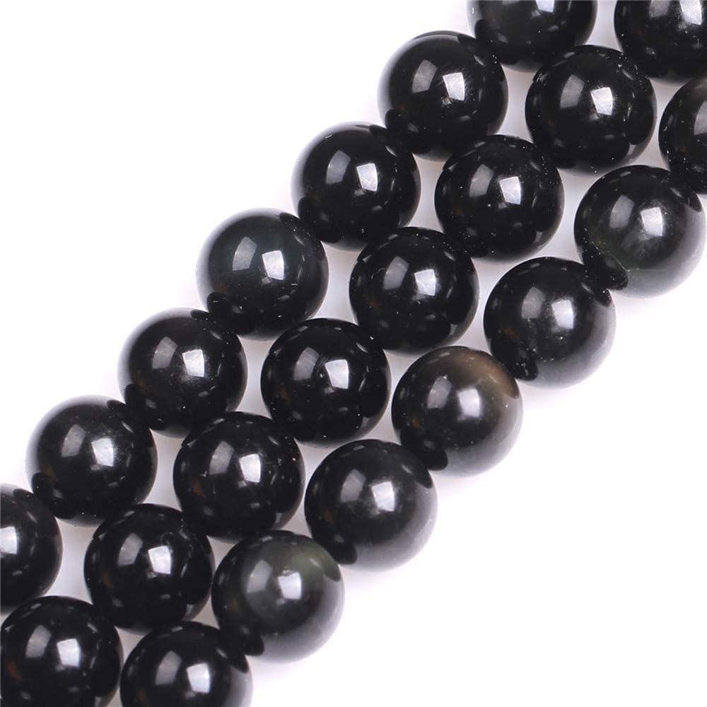 Genuine Golden Obsidian Beads for Jewelry Making Gemstone Semi Precious Stone Round 10mm Strand 15"(36-38pcs) — view 39