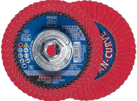 PFERD Tools POLIFAN®-Curve Ceramic Oxide Flap Disc, 4-1/2"x 5/8-11, 60 Grit