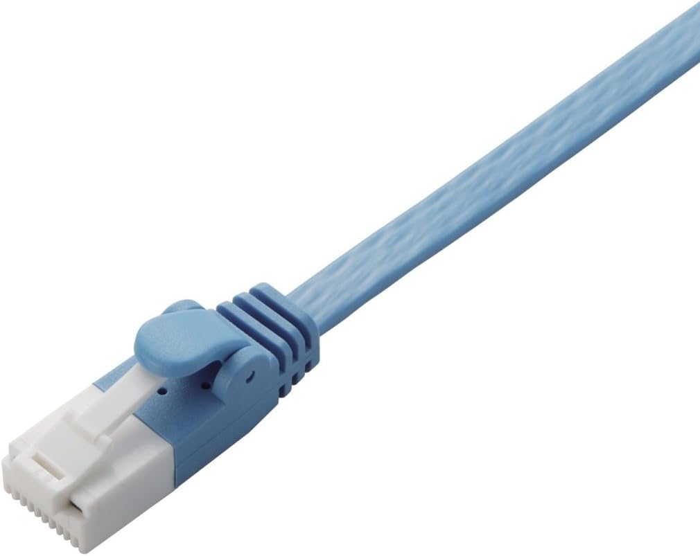 ELECOM Flat LAN Cable Nails Non-breakable Type Gigabit CAT6 0.5m [Blue] LD-GFT/BU05 (Japan Import)