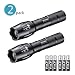 Produktbild 2 Stücke Taktische Taschenlampe, Cree-XML-T6 LED einstellbare Taschenlampe mit 5 Lichtmodi, skalierbar, IPX4 wasserdicht, hohes Lumen, mehrfunktional, 6 AAA Batterien inbegriffen