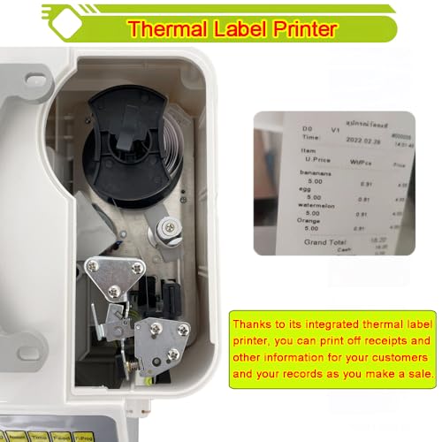 Báscula digital comercial con impresora térmica 33LB/15KG miniatura 3