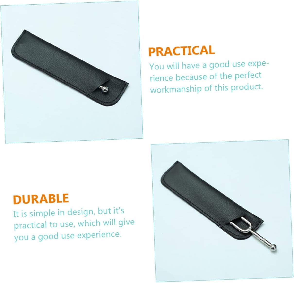 3pcs PU Tuning Fork Covers round Black Portable Guards image 5