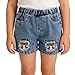 18-24 Months 3 Button Girls Cuffed Jean Shorts Elastic High Waist Trendy Fashion Denim Shorty Casual Summer Pull On Clothes Jorts Zb03- Blue