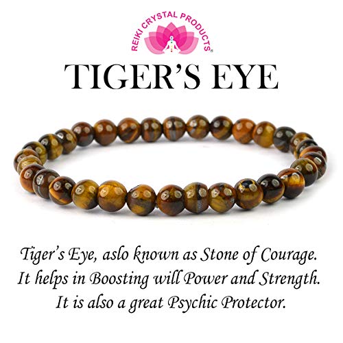 Image of Reiki Crystal Products Certified Natural Crystal Stone Bracelet 6 mm Round Beads for Men and Women | Premium Gemstone Jewellery Collection | Reiki Charged | Multiple Stone Variants Available