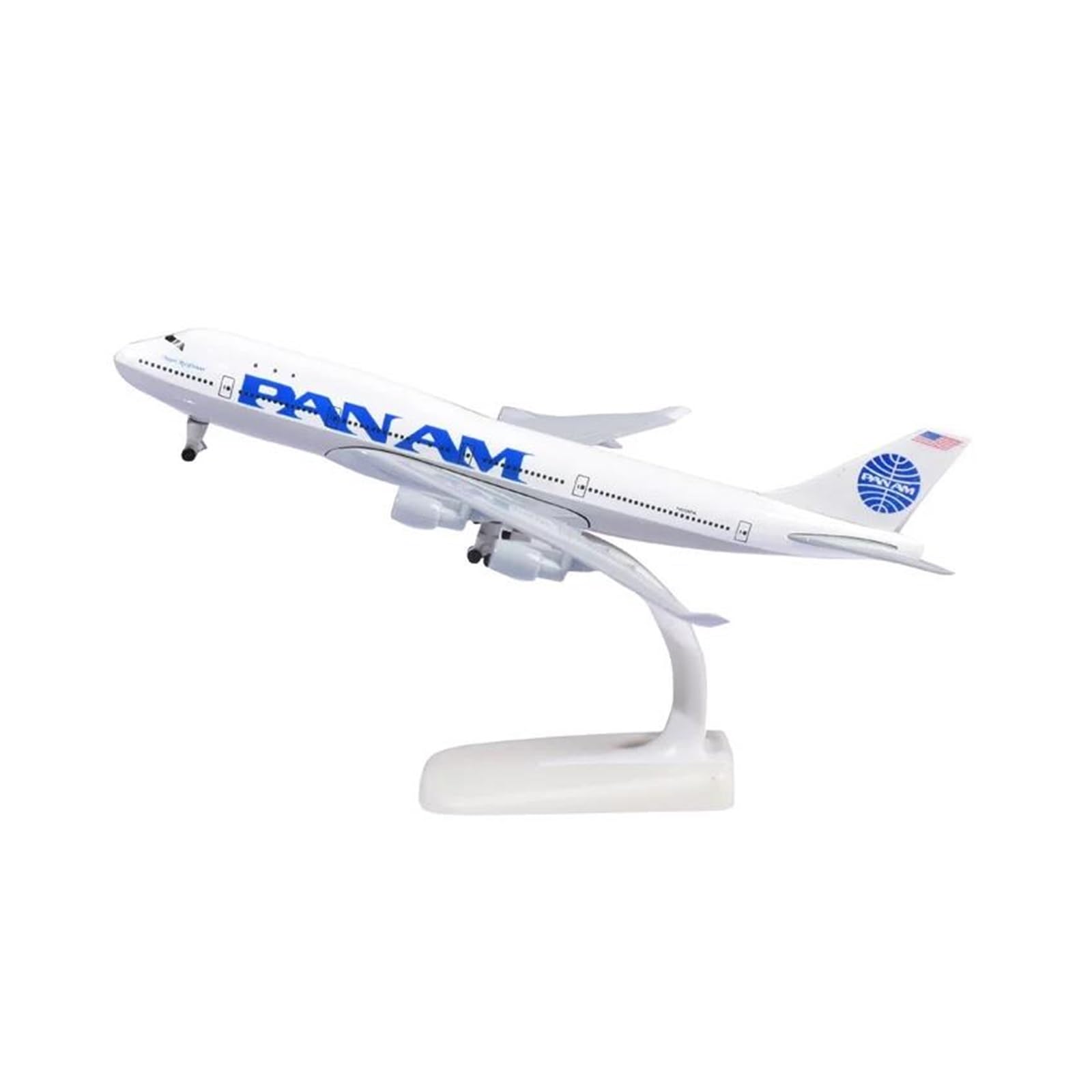 WELSAA Vintage Classics Aircraft 20cm Pan Am 747 Plane Model Airplane Diecast Metal Pan American World Airways Aircraft Model Boeing 747