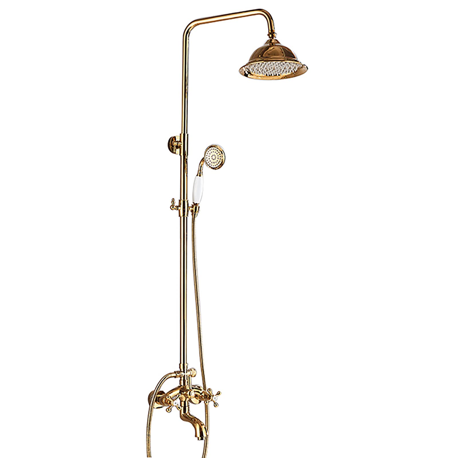 SBCGFY Faucets,Faucet/Tapd Shower System With Tub Spout Shower Faucet Set Antique Adjustable Shower Combo Set With Ld Sprayer And Rain Shower Head Tub And Shower