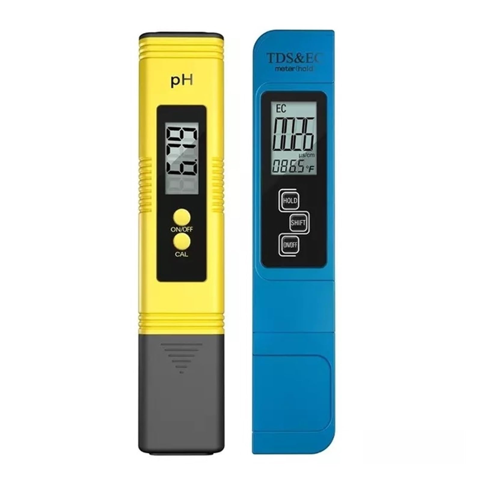 2 Szt. Miernik TDS Cyfrowy Tester Do Wody 0.0-14. PH 0-9990ppm I EC LCD Czystość PPM Filtr Akwarium(Blue)