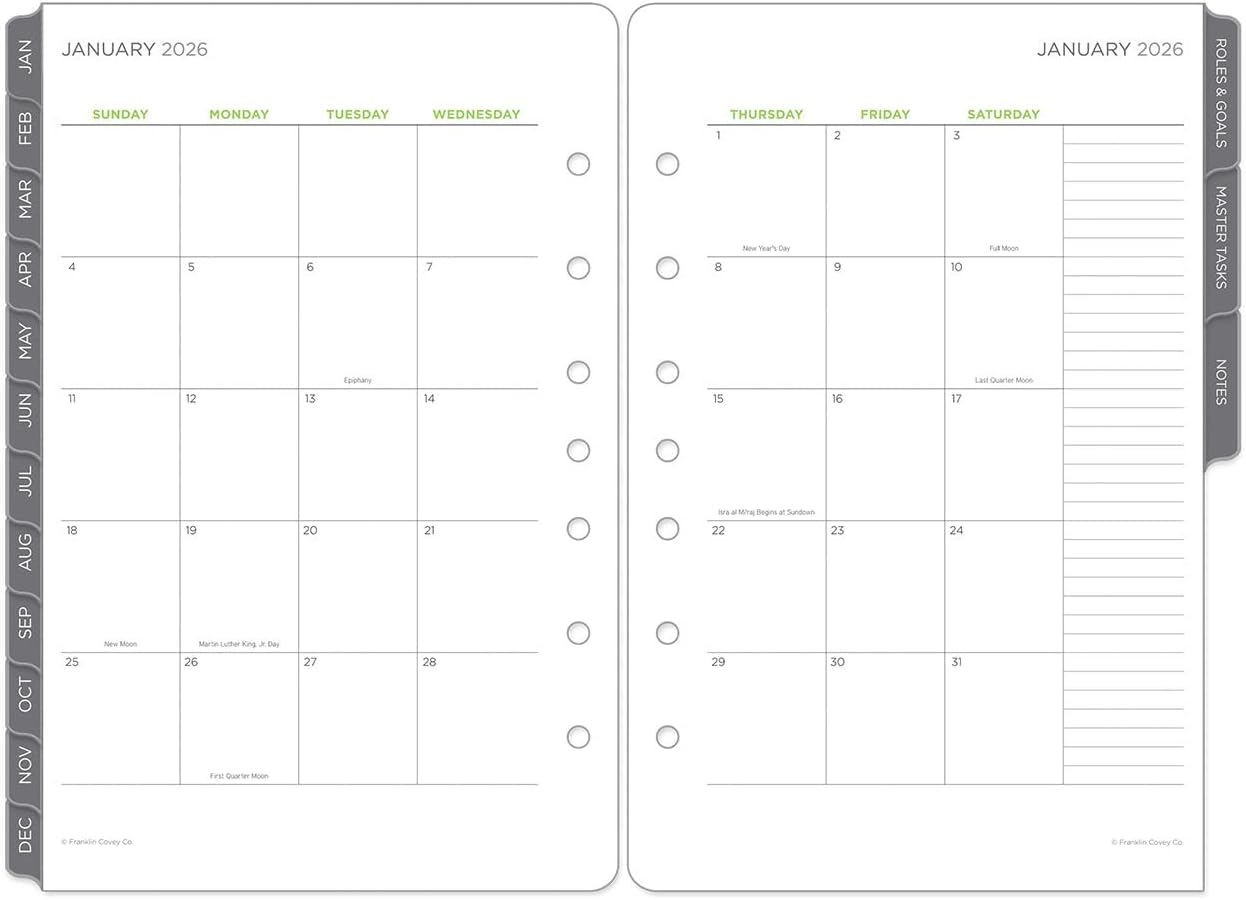 FranklinCovey - The 5 Choices Planner Refill | Weekly Ring-Bound (Classic, Jan 2026 - Dec 2026)