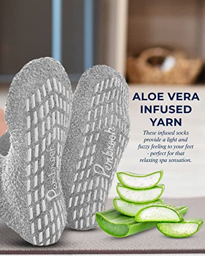 Pembrook Moisturizing Spa Socks Aloe Infused | 2-Pair | Fuzzy Non Skid Gel Sleeping Socks #TOP3