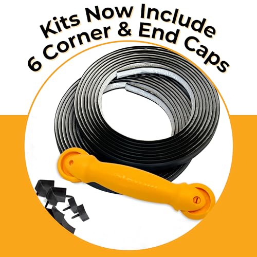 Image of InstaTrim Flexible, Self-Adhesive Caulk Complete Kit, inch x 10', 2-Pk, Black | Flexible Water Resistant Peel & Stick Caulk Strip for Bathroom, Bathtub, Kitchen, Floors & Walls, DIY Easy Installation