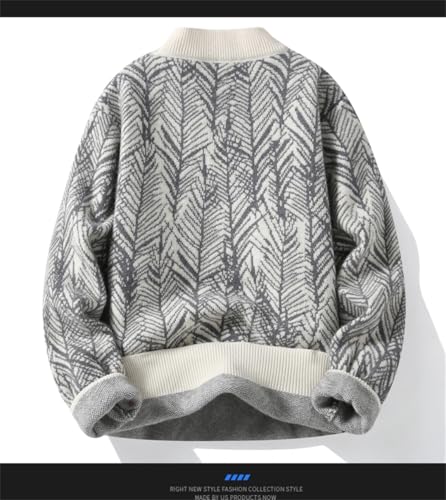 ERFMFKL Mens Graphic Sweaters Crew Neck Thicken Warm Pullovers Sweater Casual Long Sleeves Knit Jumper2
