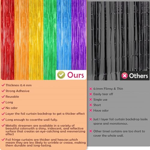 Image of OHOME Back to School Decorations - Rainbow Streamers Backdrop Banner - Last Day of School Decorations for Classroom Decor | Rainbow Party Decorations for Cinco De Mayo Engagement Pride Fiesta Birthday