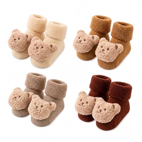 Image of SNOWIE SOFT 3 Pairs Baby Girls Stocking Polyester Cotton Mesh Stocking Knee High Breathable Summer Stockings Cartoon Baby Stockings Gift for Baby Girls 0-3 Years Old