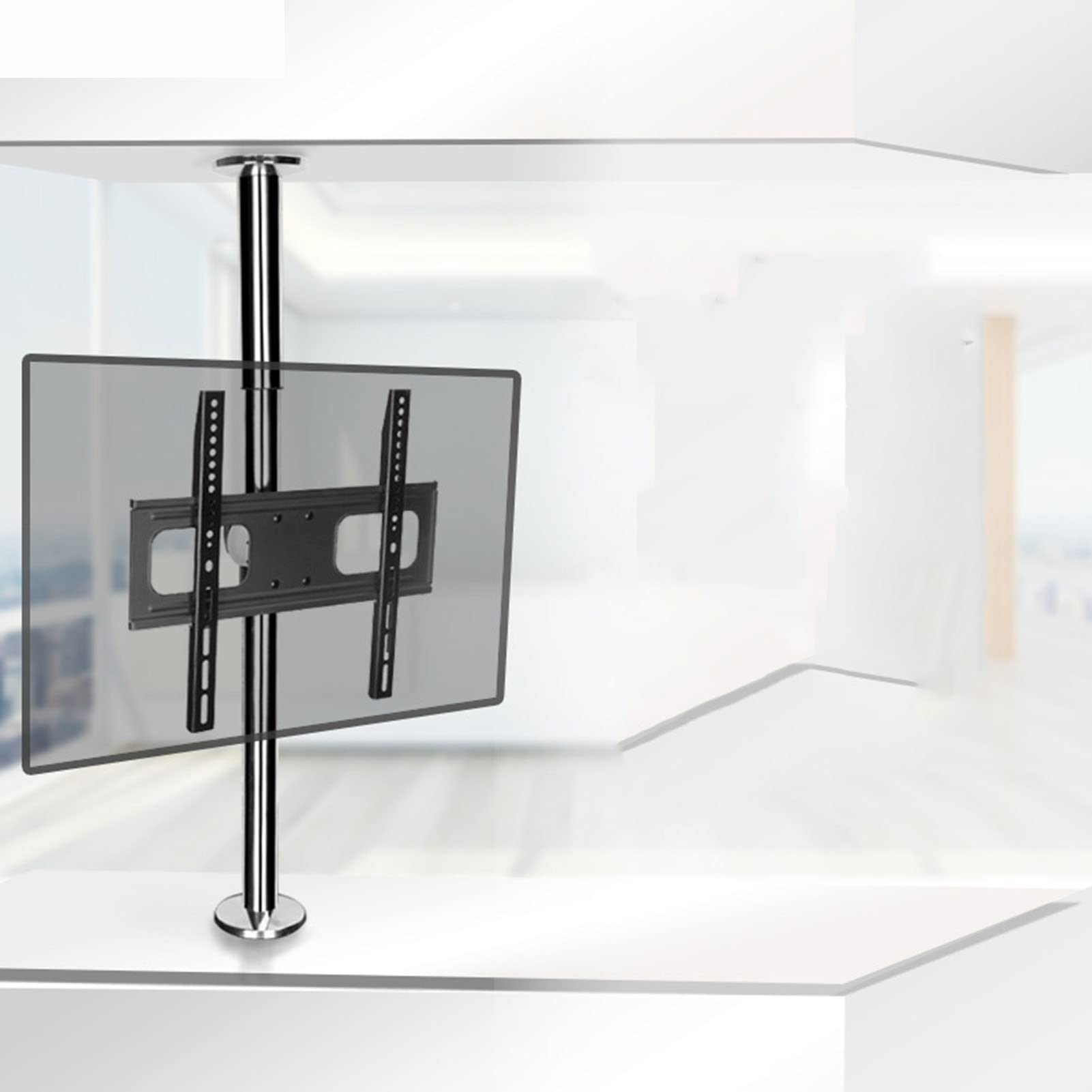 Support TV LCD pivotant à 360 degrés en acier pour étagère murale de salon
