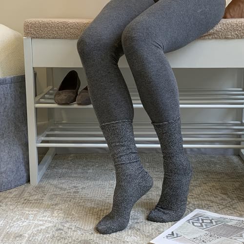 BEARPAW Womens 5 Pair Pack Super Soft Modern Multicolor Assorted Easy Care Solid Crew Socks With Scallop Edge Neutral Colors2